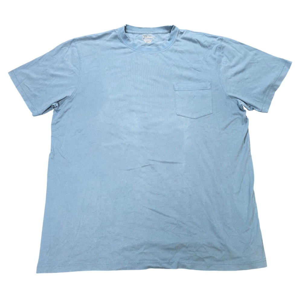 L.L. Bean Unshrinkable Tee Men's Size XL Tall Light Blue Cotton Traditional Fit